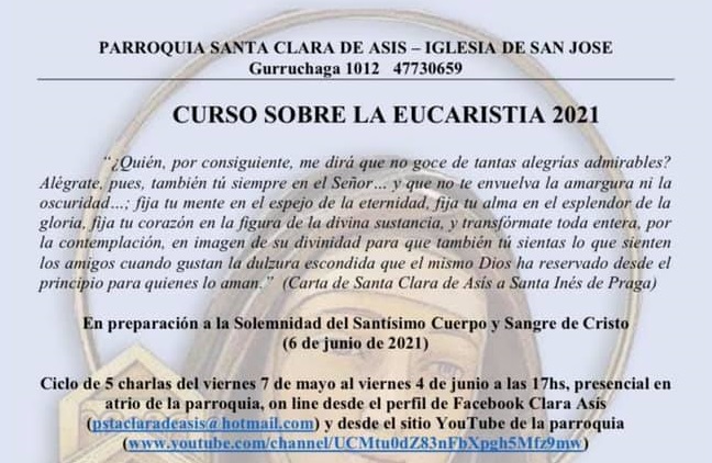 Curso sobre la Eucaristía en doble modalidad