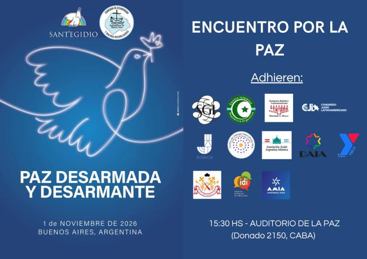 Buenos Aires será sede de un encuentro interreligioso por la paz