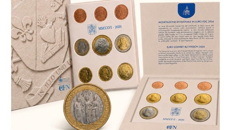 Primera edición de monedas vaticanas durante el pontificado de León XIV