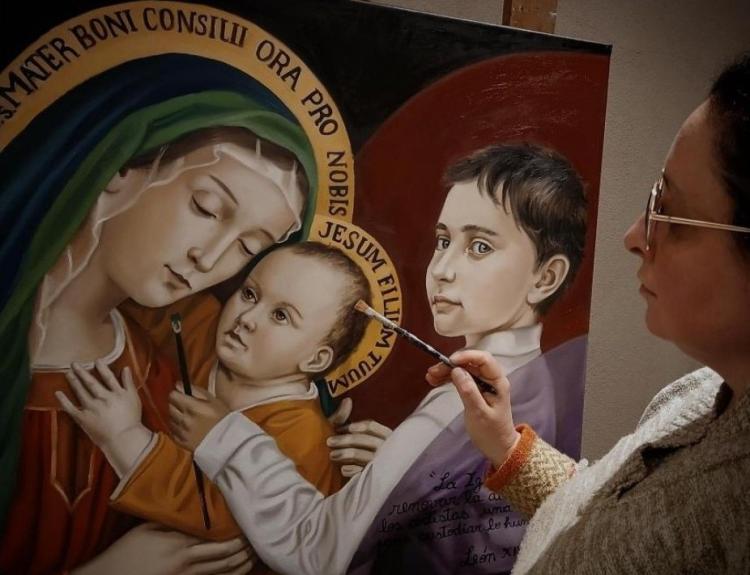 Una artista argentina encomienda la salud del Papa a la Madre del Buen Consejo